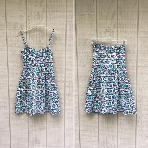 American Eagle Outfitters Dresses & Skirts - {AEO} floral strapless / spaghetti strap sundress